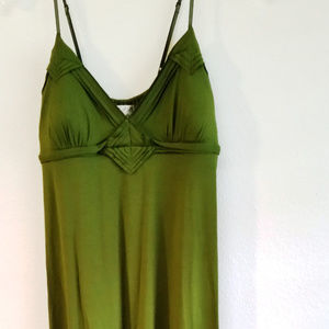 Olive Green Empire Waist Max Studio Maxi  Dress XS
